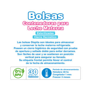 Bolsas Contenedoras De Leche Materna – Dispita – 15 u