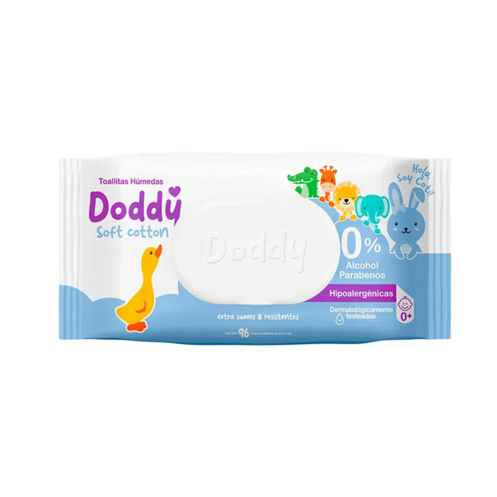 Doddy – Toallitas Húmedas – Soft Cotton – c/tapa – 96u