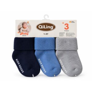Medias – QiLing – Pack x3 Pares – Talle Único (1-3 años)