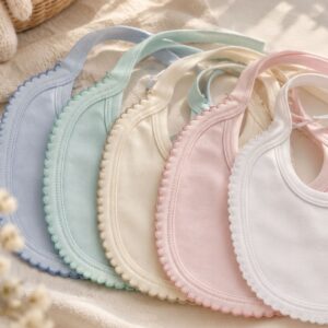 Babero Liso – Borde Picot – Doble Algodón